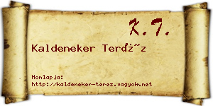Kaldeneker Teréz névjegykártya
